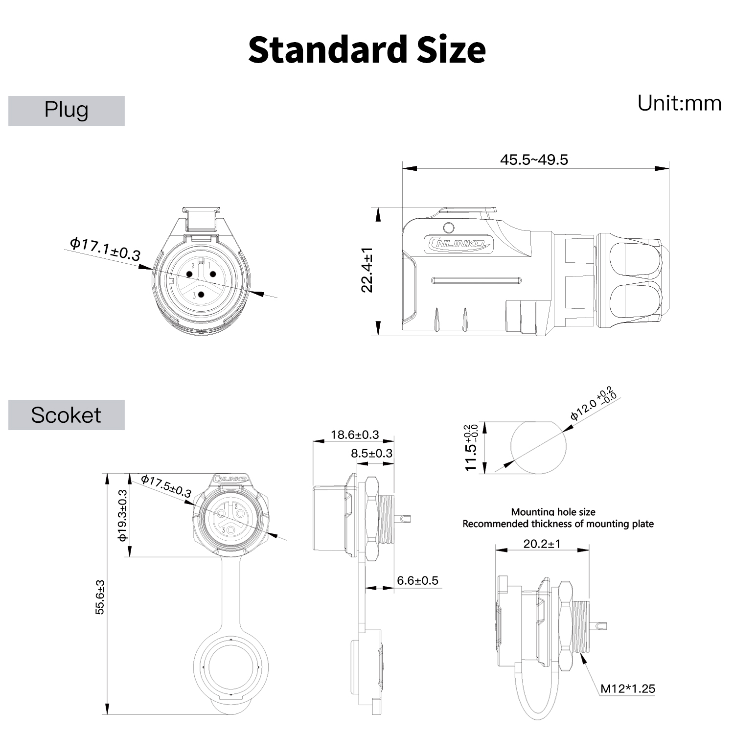 CNLINKO M12 IP68 Circular Heav - Heavy Equipment Grinder 评论和价格